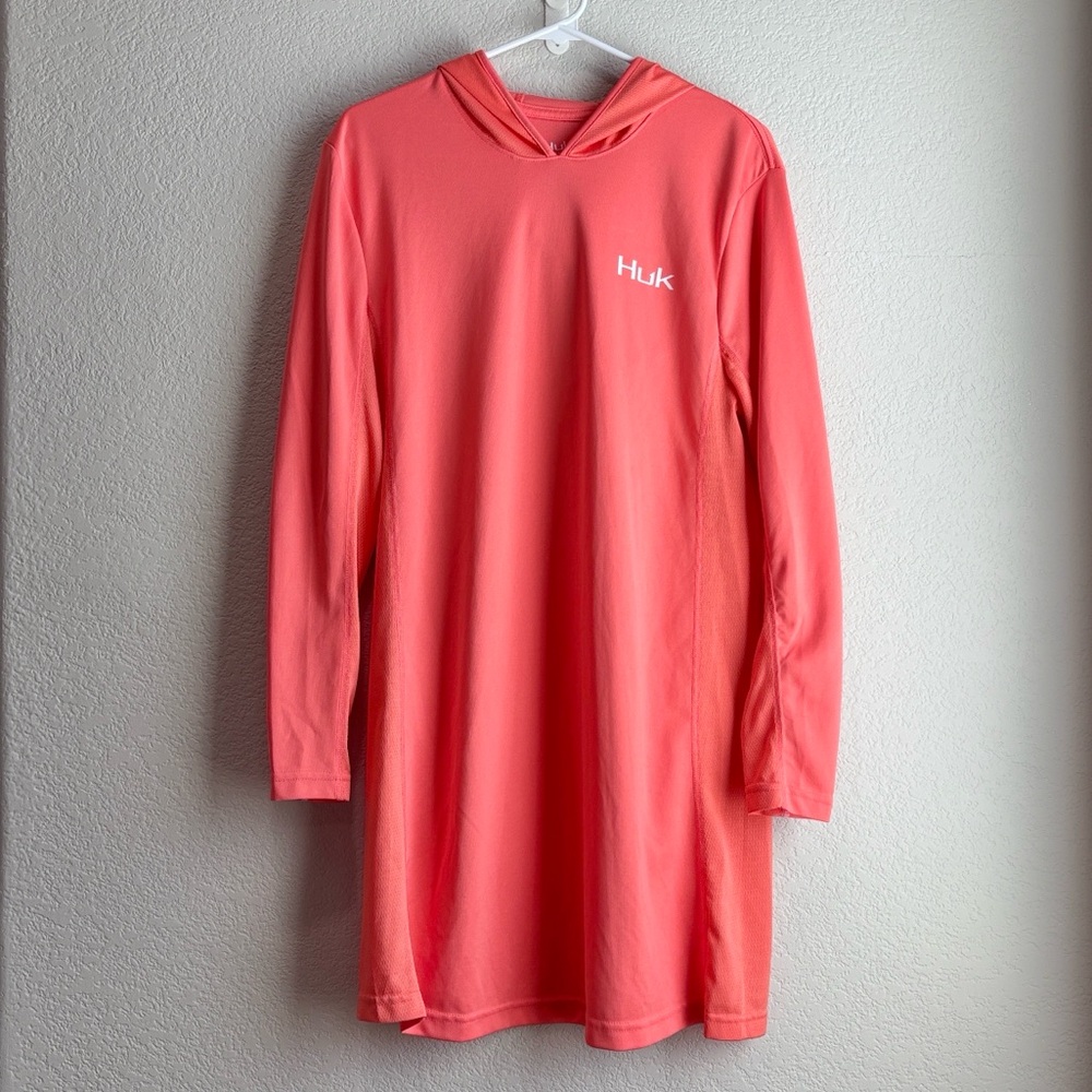 Huk Coral Long Sleeve Hooded Dress
